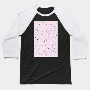 Pastel Mint Green, Pink and Black Paint Dot Drops White Background Baseball T-Shirt